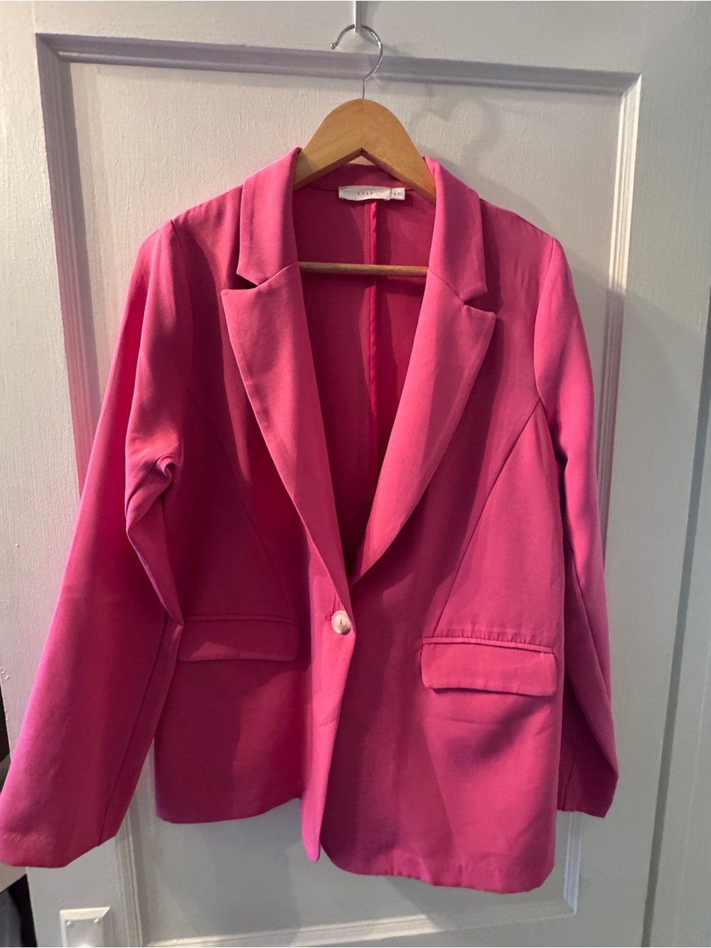 Lush Hot Pink Single-Button Women's Blazer
